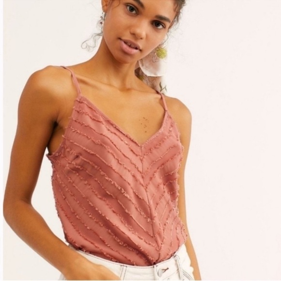 Free People Intimately Fade Away V Neck Cami Chevron Textured XS - Picture 1 of 9